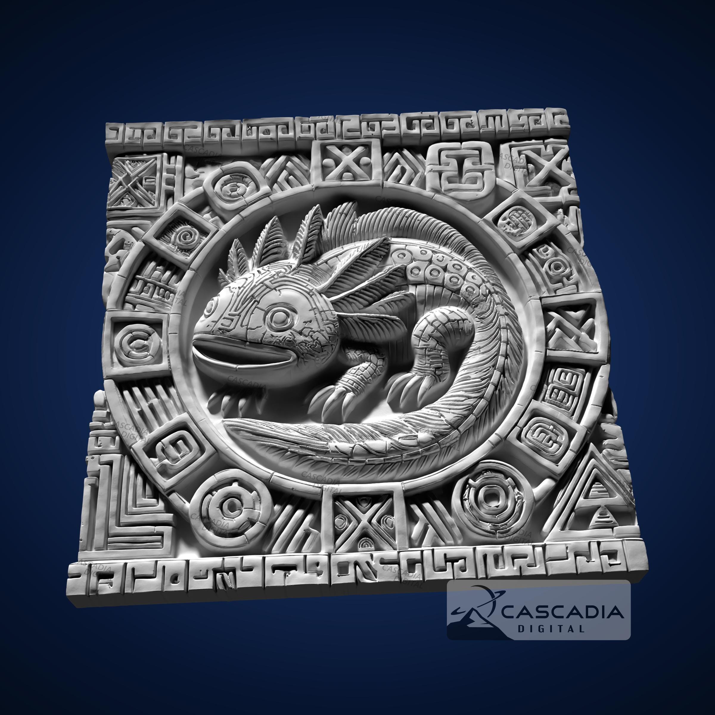Axolotl Aztec - STL Model for CNC Router and 3D Printing - Etsy
