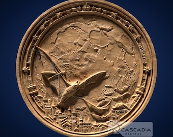 Murciélago Luna Redonda - Modelo STL para Router CNC e Impresión 3D