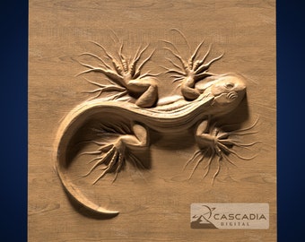 Electric Lizard - STL Model for CNC Router and 3D Printing