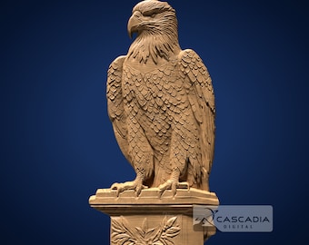 Eagle Perched - STL Model for CNC Router and 3D Printing