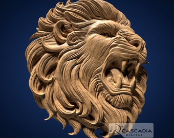 Lion Head - STL Model for CNC Router and 3D Printing