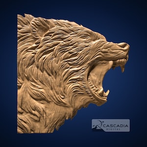 Bear Head - 3D STL Model for CNC/3D Printing - Animal wildlife nature strength predator 1368