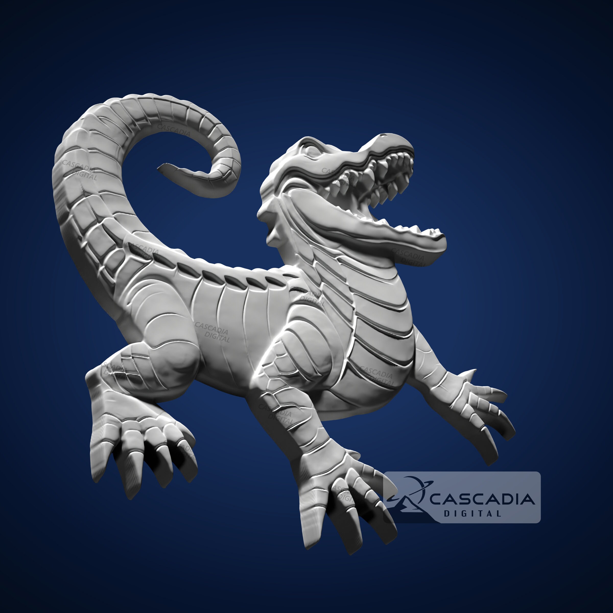 Gator 3D STL File for CNC Router, 3D Print, Casting, Wood Carving ...