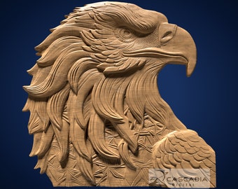Bald Eagle Head - STL Model for CNC Router and 3D Printing