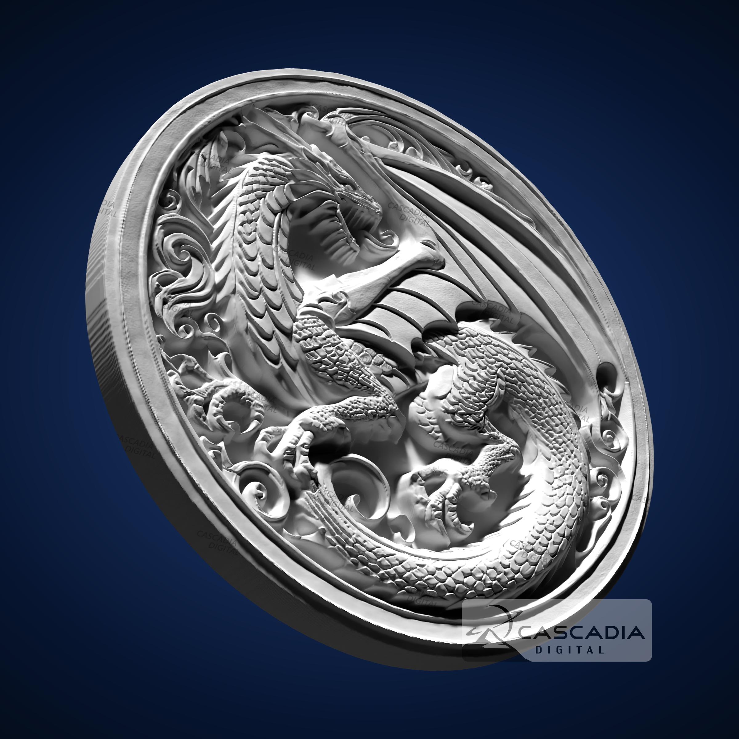 Dragon Round - STL Model for CNC Router and 3D Printing - Etsy