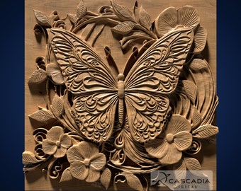 Flores de mariposa - Modelo STL para fresadora CNC e impresión 3D