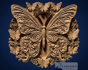 Flores de mariposa - Modelo STL para fresadora CNC e impresión 3D