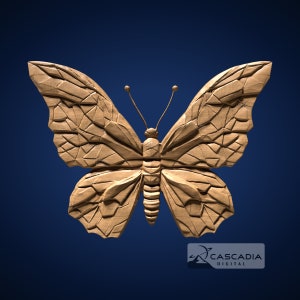Butterfly Geometric - 3D STL Model for CNC/3D Printing - Animal wildlife nature insect bug 1439