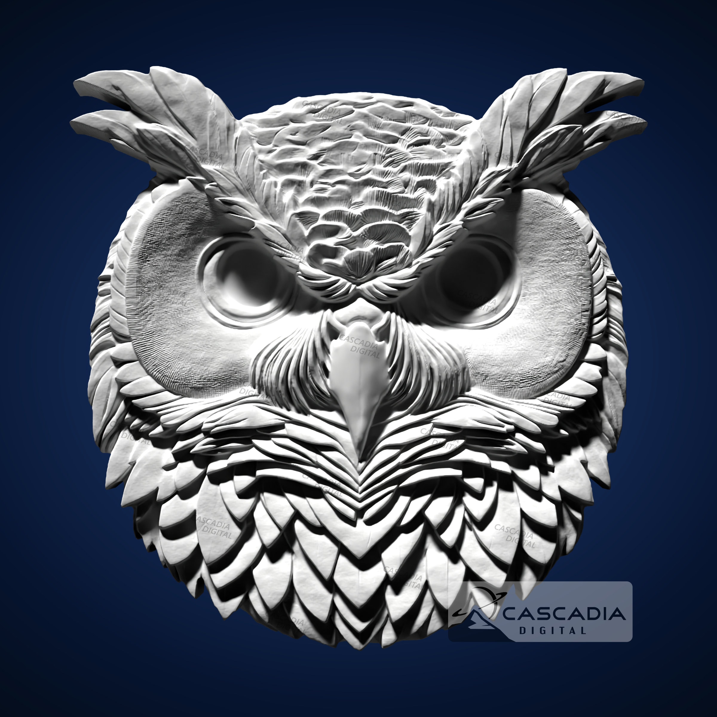 Horned Owl - STL Model for CNC Router and 3D Printing - Etsy