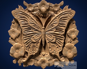 Flores de mariposa - Modelo STL para fresadora CNC e impresión 3D