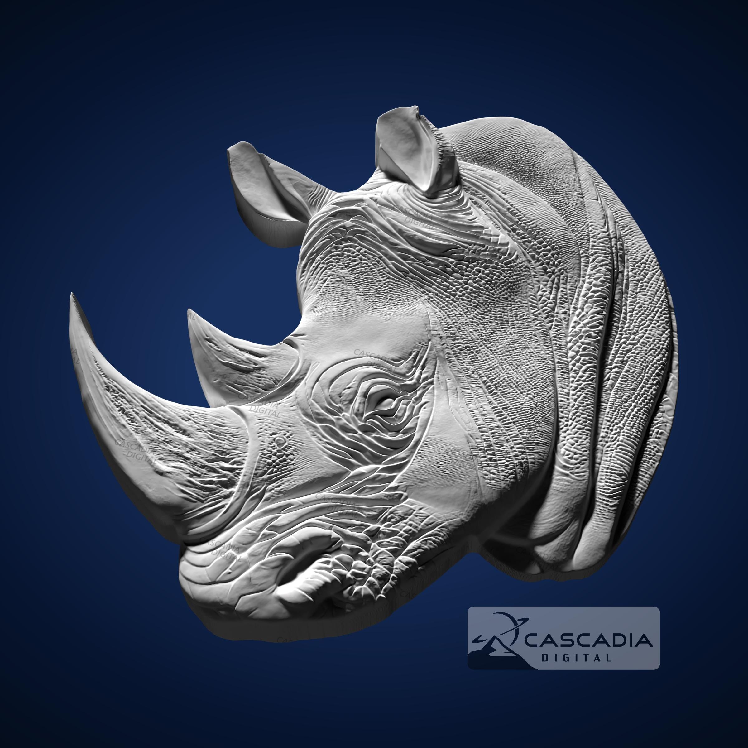 Rhino Head - STL Model for CNC Router and 3D Printing - Etsy
