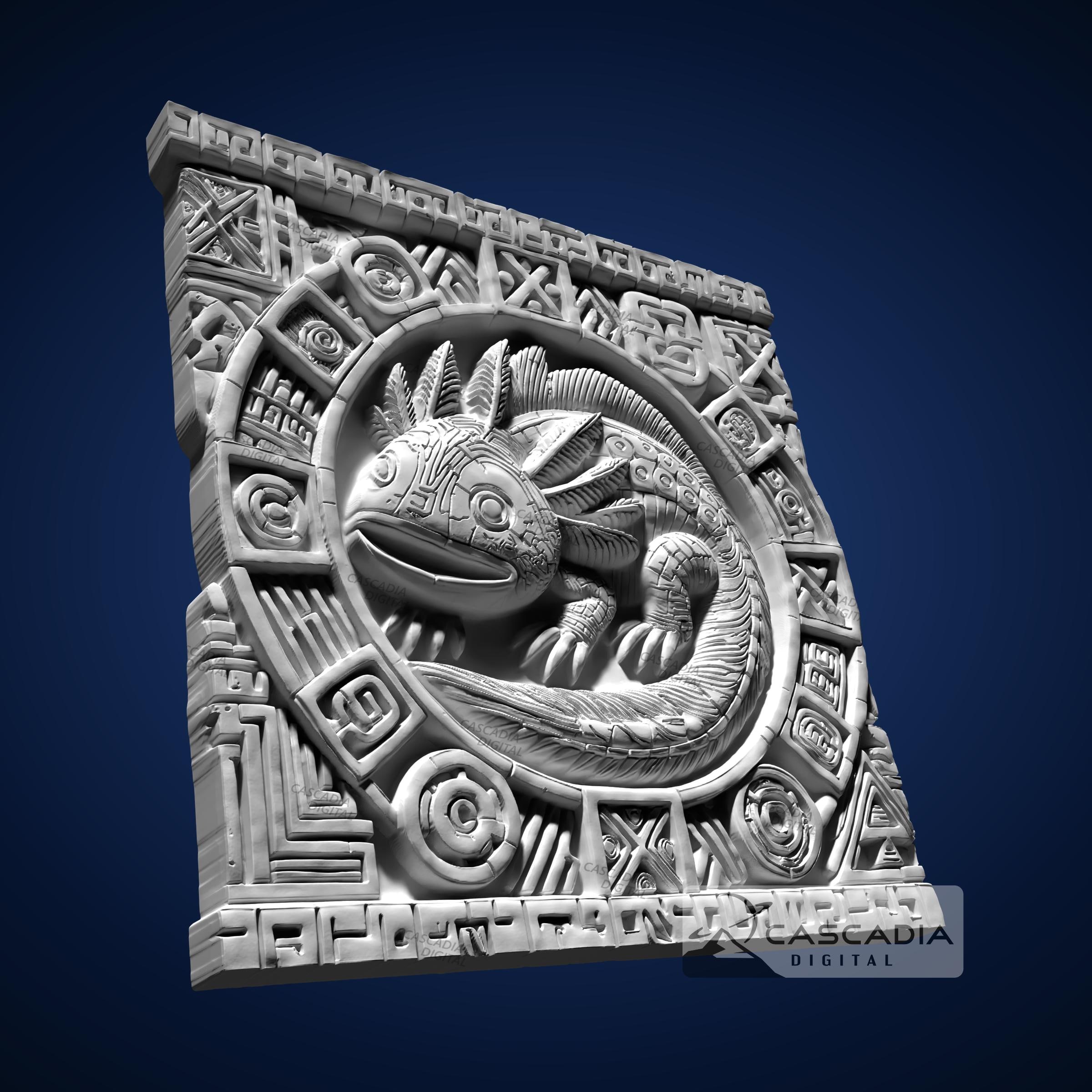 Axolotl Aztec - STL Model for CNC Router and 3D Printing - Etsy