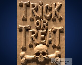 Trick Treat Skull - STL-model voor CNC-router en 3D-printen
