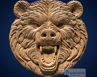 Bear Head - STL Model for CNC Router and 3D Printing