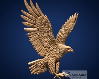 Eagle in Flight - STL Model for CNC Router and 3D Printing