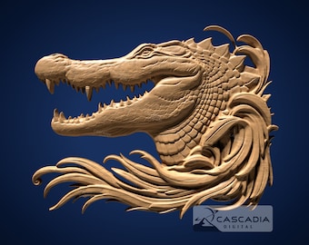 Gator Head - STL Modell für CNC-Fräser und 3D-Druck