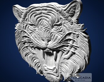 Tiger Head - STL Model for CNC Router and 3D Printing - Etsy