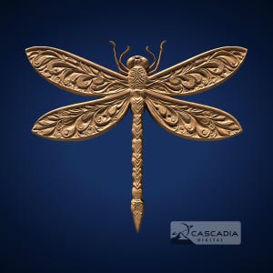 Dragonfly - 3D STL Model for CNC/3D Printing - Animal wildlife nature beautiful insect 1323