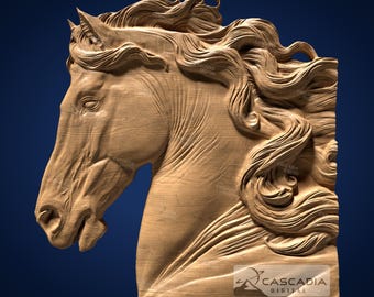 Horse Head - STL Model for CNC Router and 3D Printing