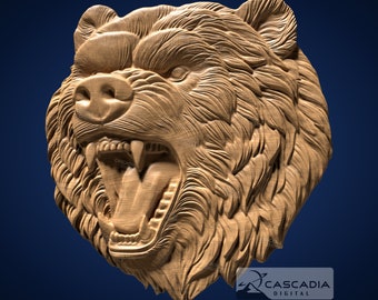 Bear Head - STL Model for CNC Router and 3D Printing