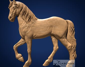 Horse - STL Model for CNC Router and 3D Printing