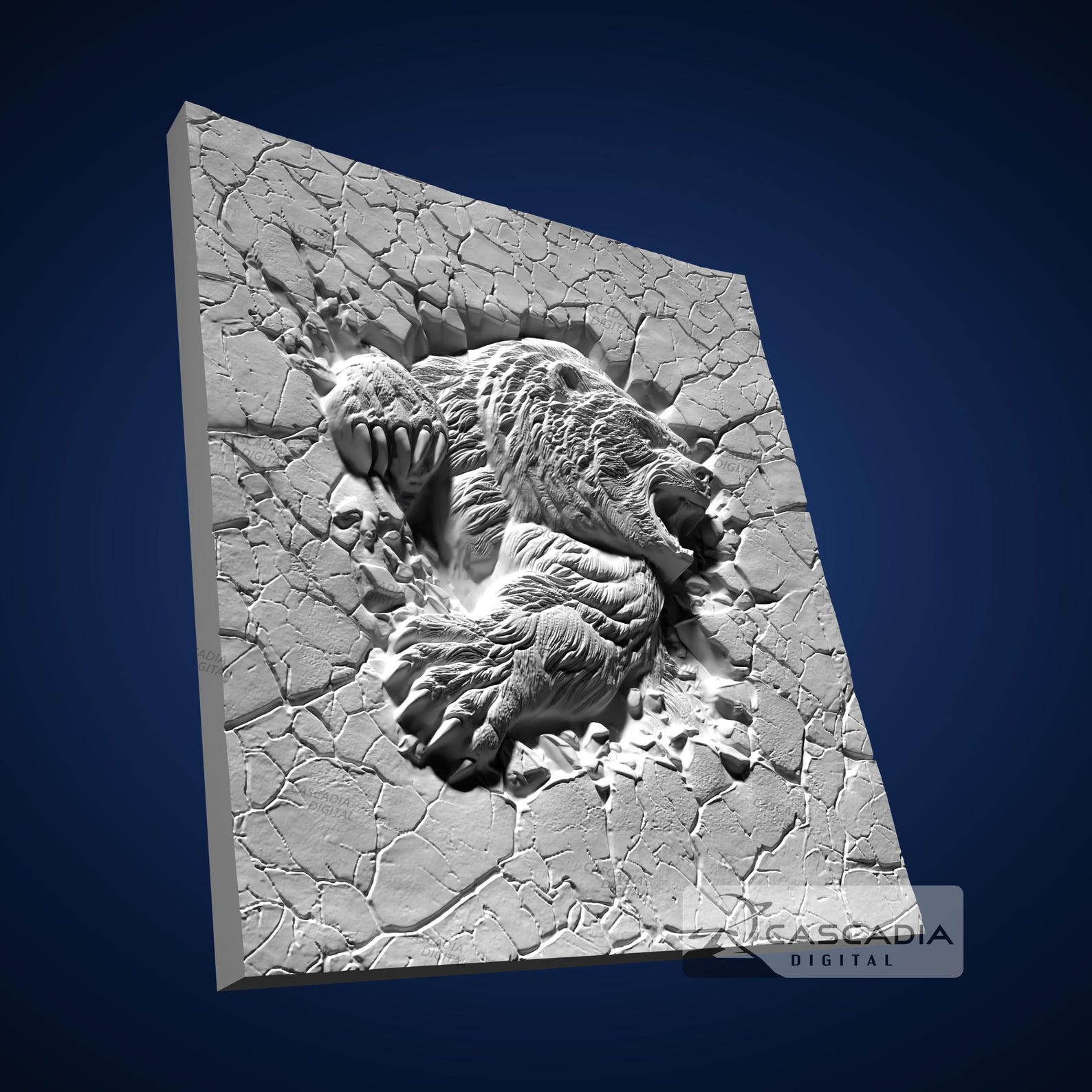 Breaking Through Rocks Svg Bear Breaking Through Rock - STL Model for CNC Router and 3D Printing ...