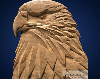 Bald Eagle Head - STL Model for CNC Router and 3D Printing