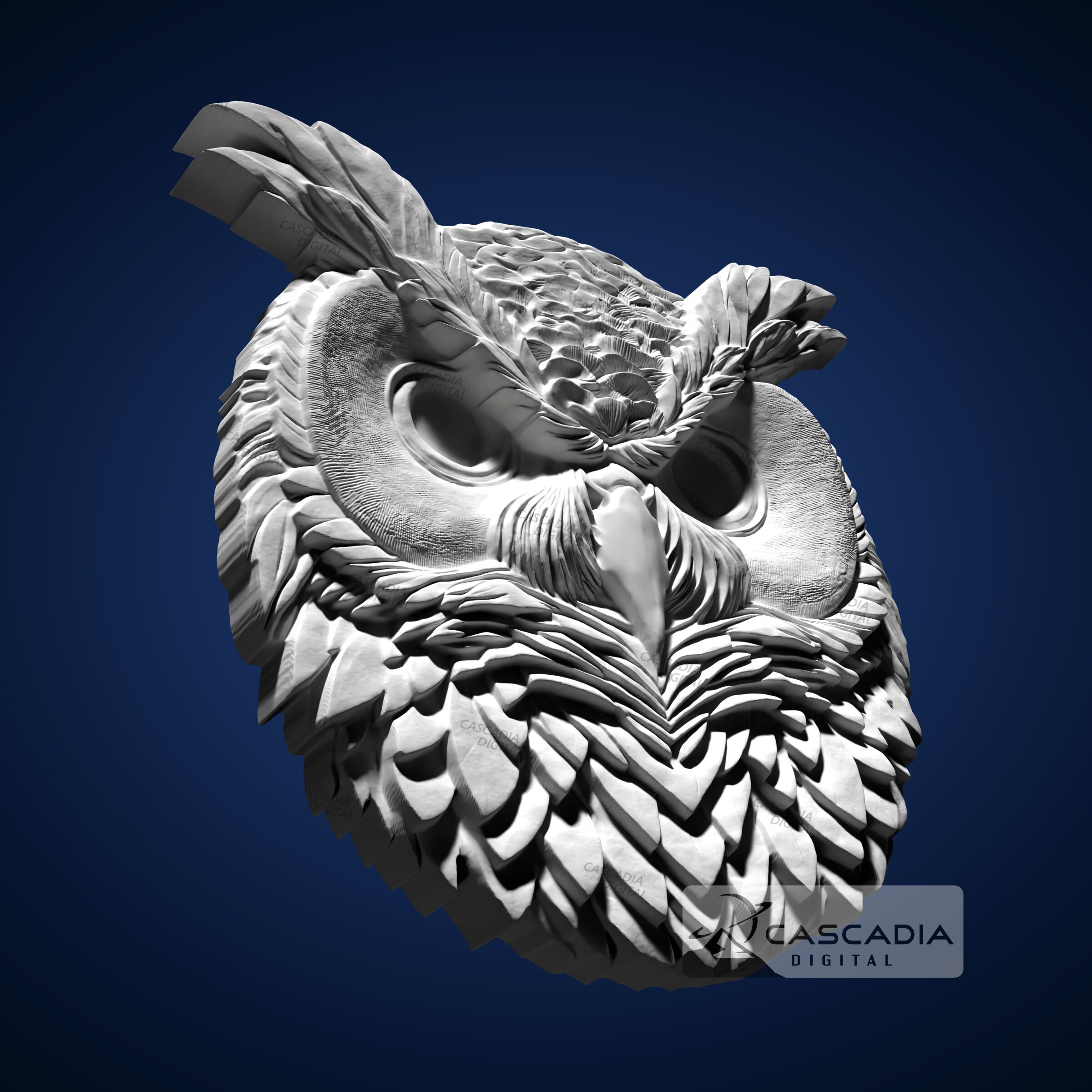 Horned Owl - STL Model for CNC Router and 3D Printing - Etsy