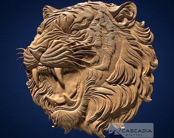 Tiger Head - STL Model for CNC Router and 3D Printing