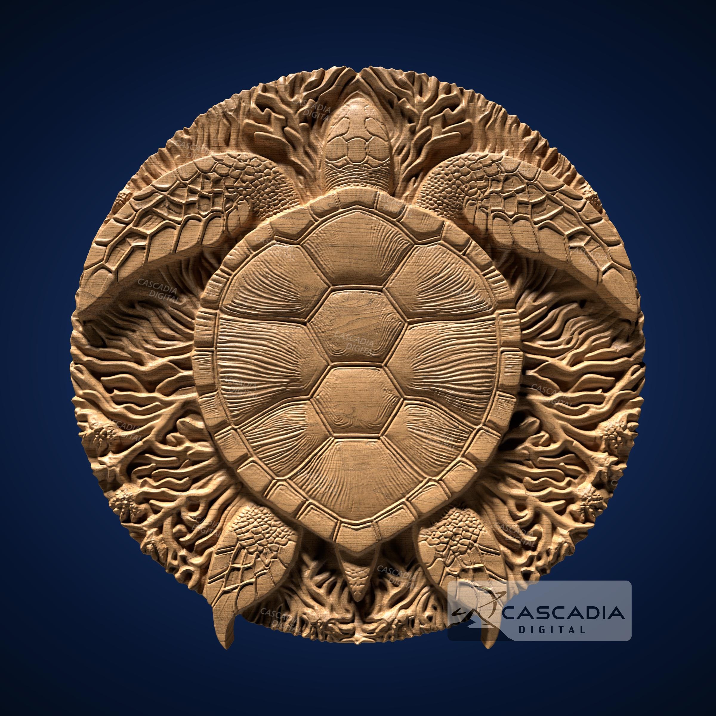 Sea Turtle Round - STL Model for CNC Router and 3D Printing - Etsy