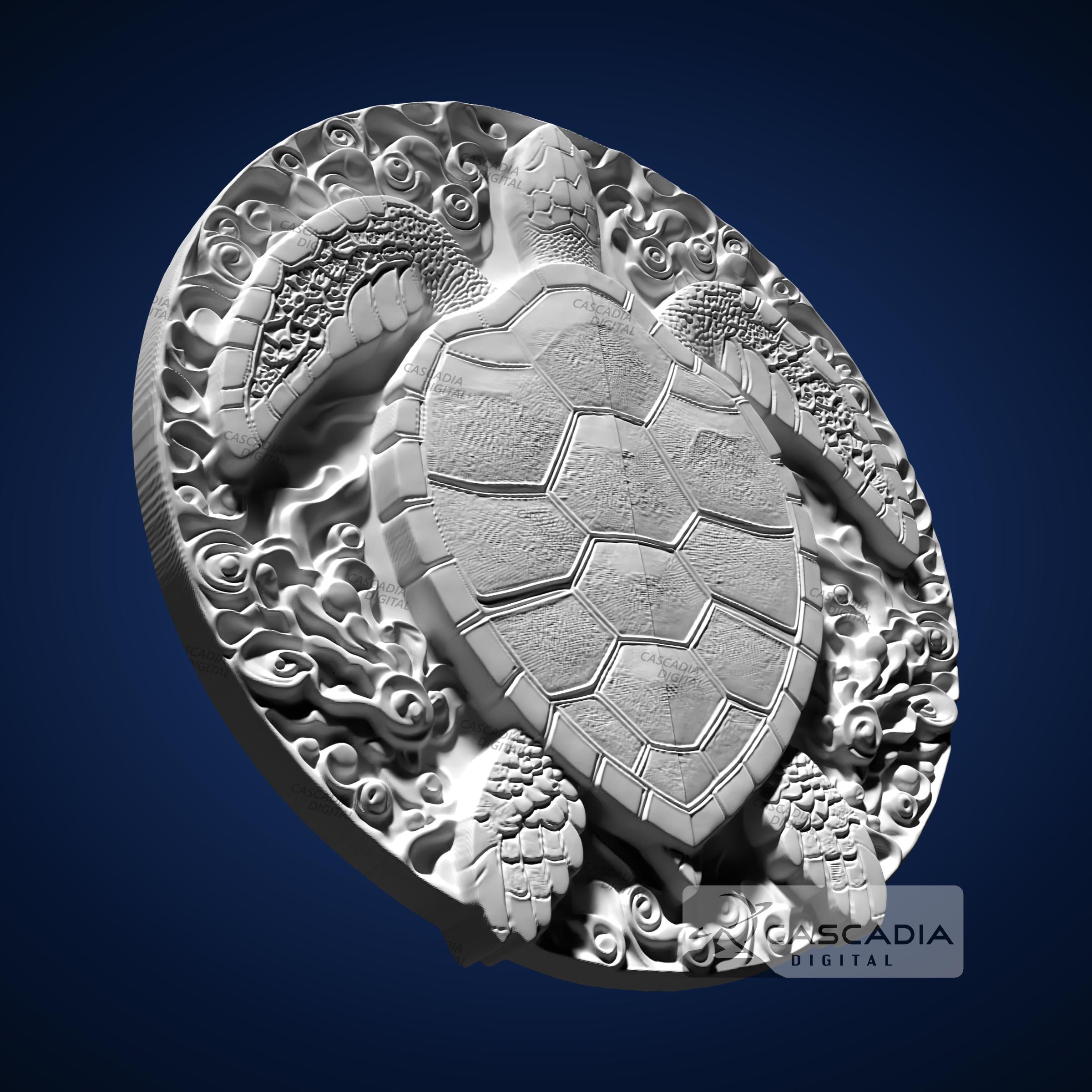 Sea Turtle Round - STL Model for CNC Router and 3D Printing - Etsy