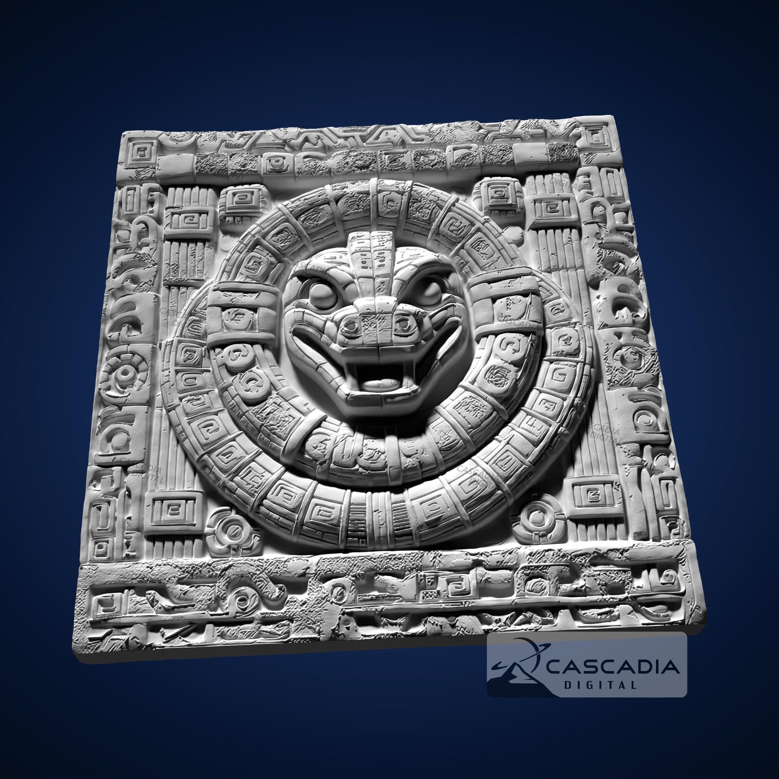 Snake Aztec - 3D STL Model for CNC/3D Printing - Mayan Mexico Brazil ...