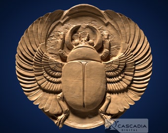 Scarab Egyptian - STL Model for CNC Router and 3D Printing