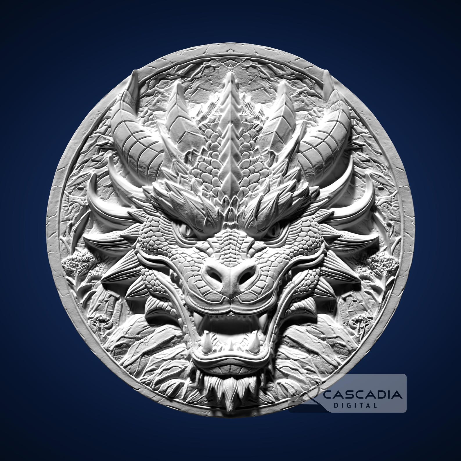 Dragon Head Round - STL Model for CNC Router and 3D Printing - Etsy