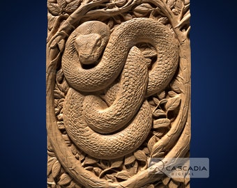 Pythonschlange im Baum - STL-Modell für CNC-Fräser und 3D-Druck