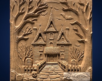 Haunted House - STL Model for CNC Router and 3D Printing
