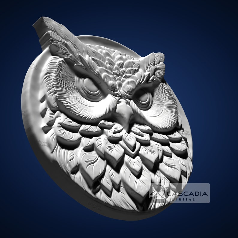 Owl Round - STL Model for CNC Router and 3D Printing - Etsy