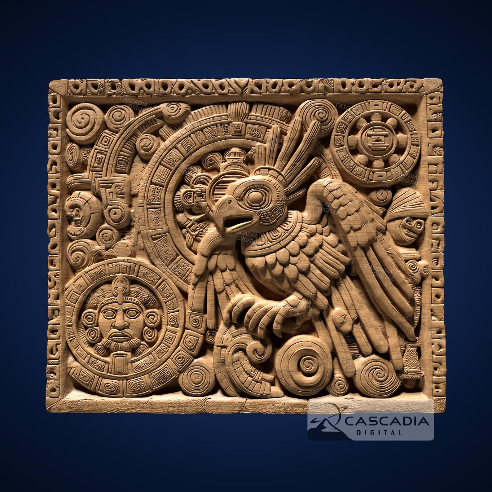 Eagle Raven Aztec - STL Model for CNC Router and 3D Printing - Etsy Canada