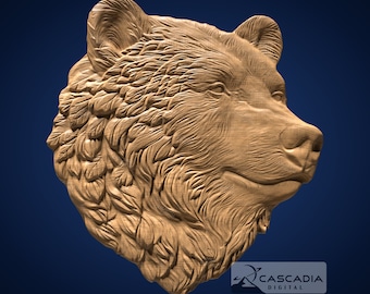 Bear Head - STL Model for CNC Router and 3D Printing