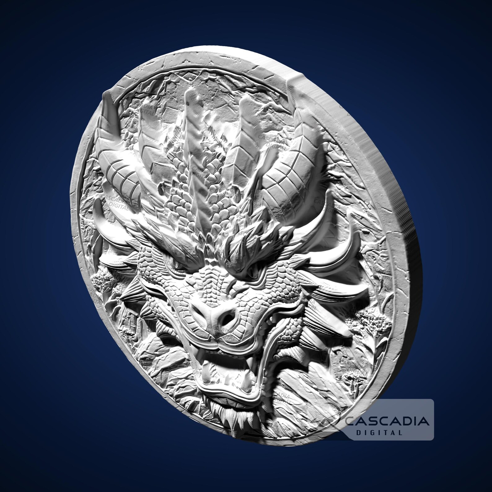 Dragon Head Round - STL Model for CNC Router and 3D Printing - Etsy