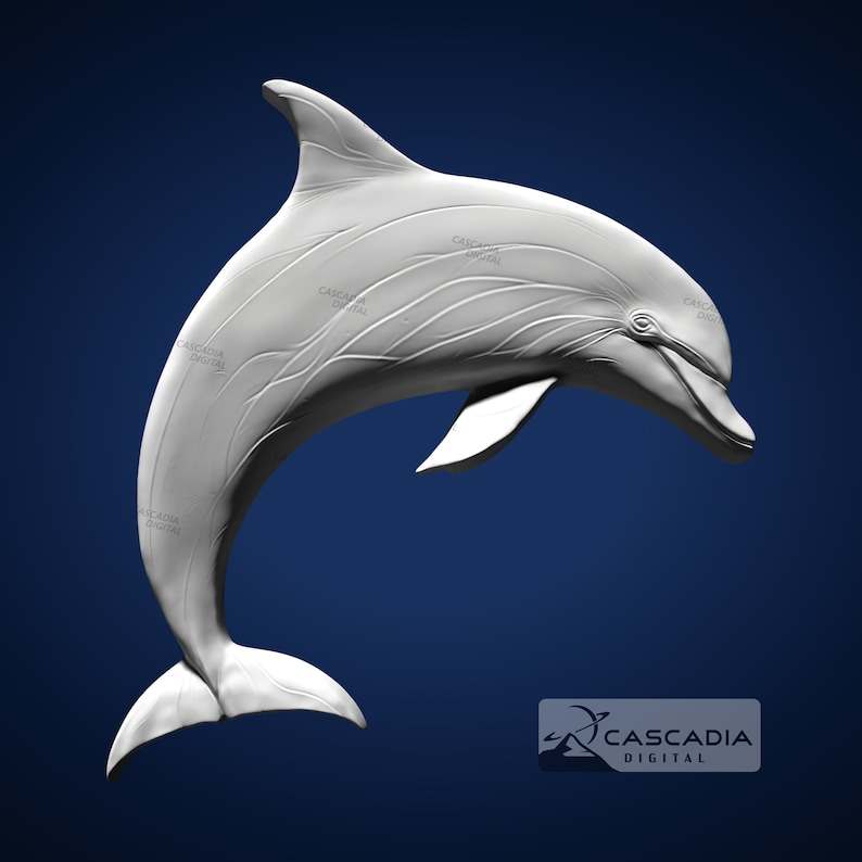 Dolphin 3D STL File for CNC Router, 3D Print, Casting, Wood Carving ...