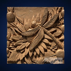 Dragonfly - 3D STL Model for CNC/3D Printing - Animal wildlife nature beautiful insect 1504