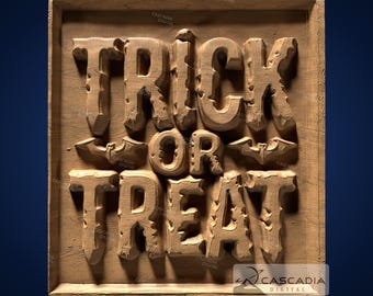 Trick or Treat Bat - STL Model for CNC Router and 3D Printing