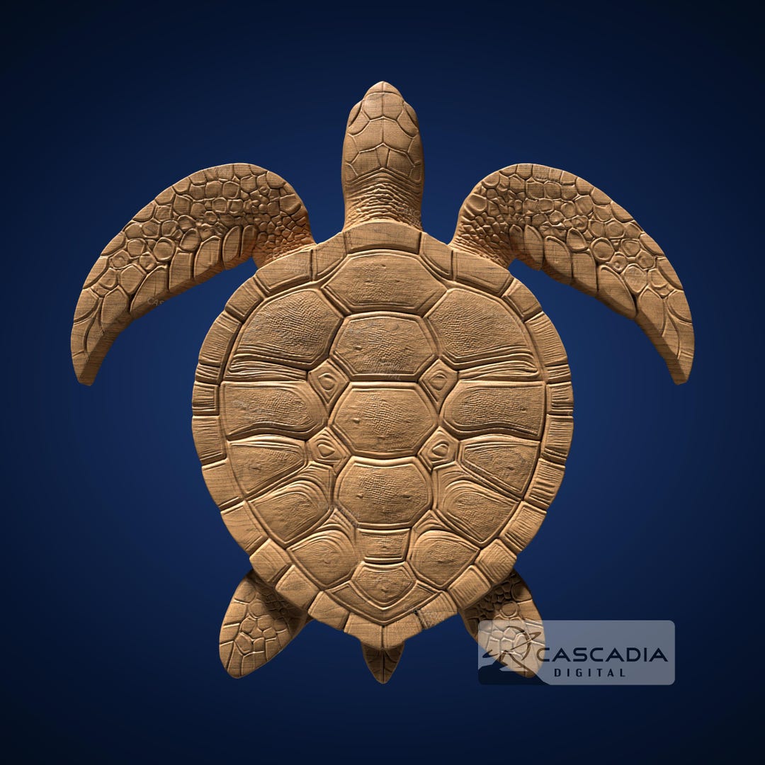 Sea Turtle 3D STL File for CNC Router, 3D Print, Casting, Wood Carving ...