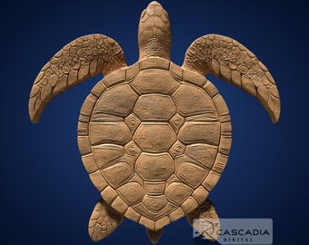 Sea Turtle 3D STL File for CNC Router, 3D Print, Casting, Wood Carving Engraving 3D Relief Ocean marine sea animal wildlife aquatic 1492