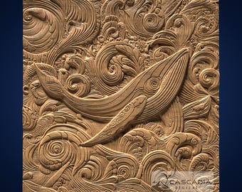 Whale - STL Model for CNC Router and 3D Printing