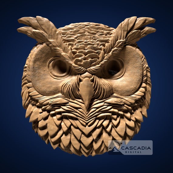 Horned Owl - STL Model for CNC Router and 3D Printing - Etsy