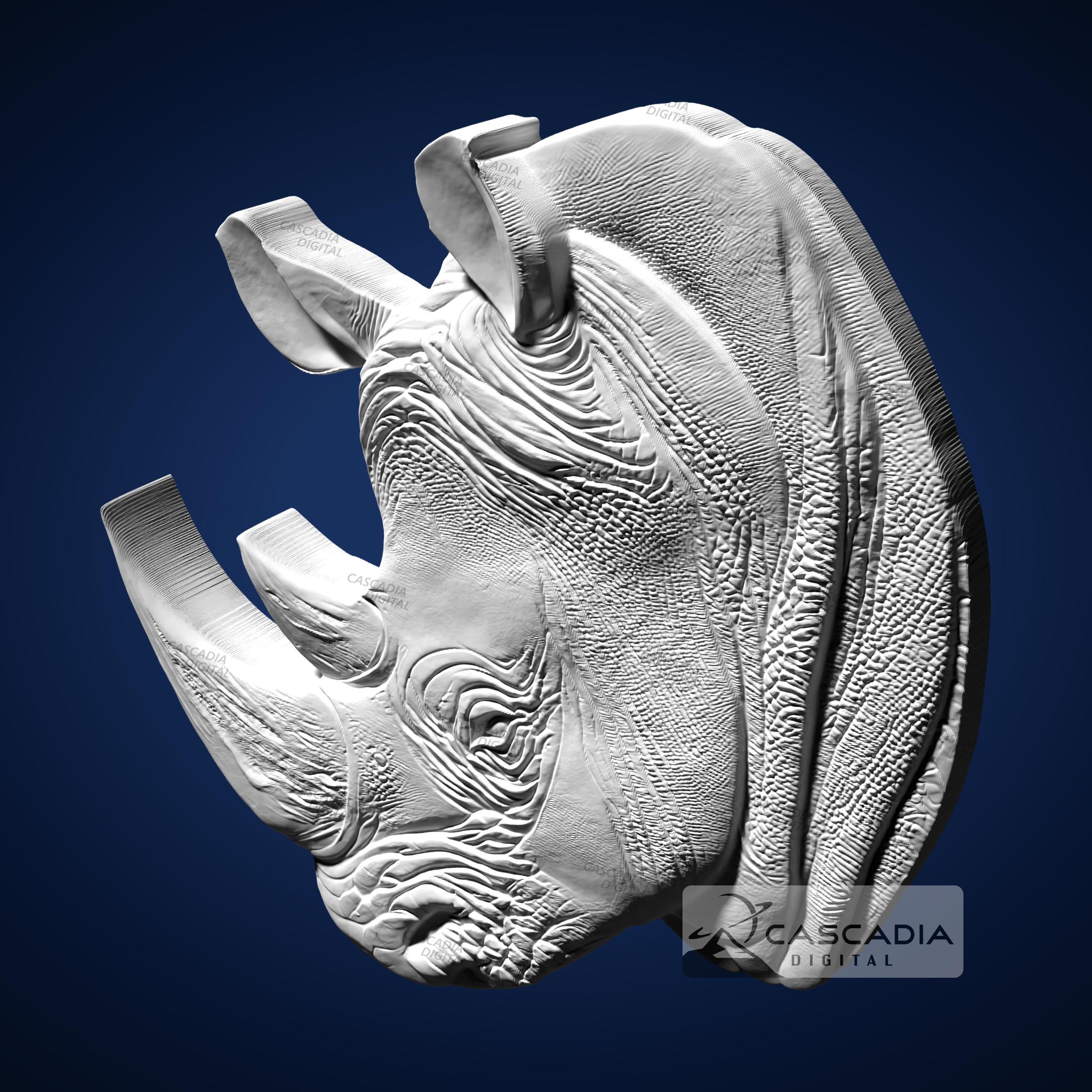 Rhino Head - STL Model for CNC Router and 3D Printing - Etsy