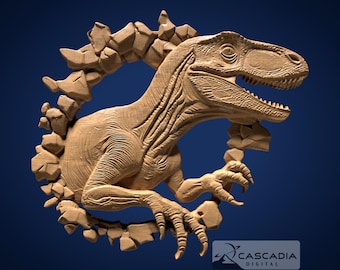 Segmented Raptor Model Raptor Breaking Through - STL Model for CNC Router and 3D Printing - Etsy