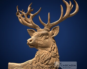 Deer Head - 3D STL Model for CNC/3D Printing - Animal wildlife nature buck forest hunting 1442